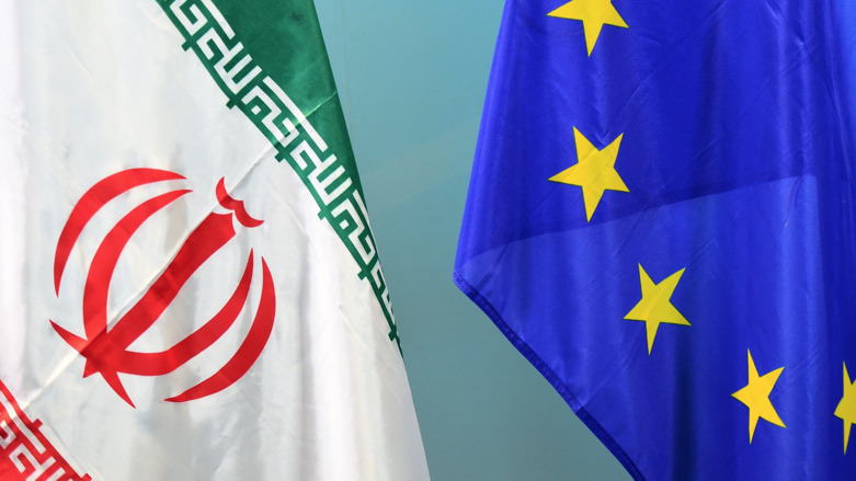 Iranian and EU flag (Photo: Emmanuel Dunand/AFP/Getty Images)