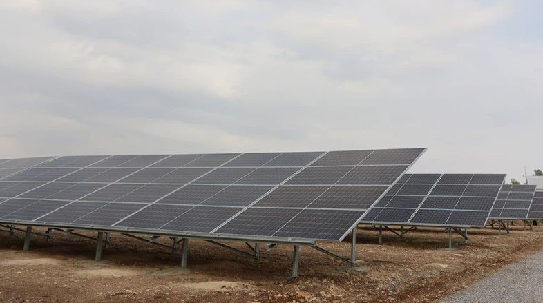 The solar panels set up at Duhok's newly inaugurated park, Dec. 21, 2022. (Photo: Duhok governorate)
