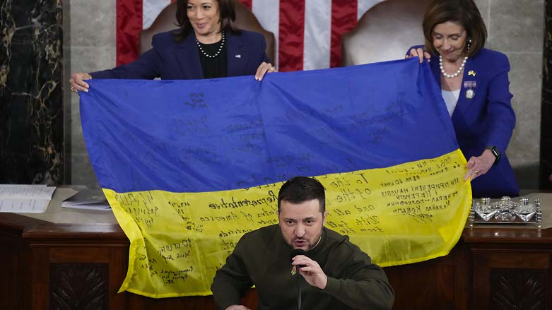 Ukrainian President Volodymyr Zelenskyy addressed a joint meeting of Congress on Capitol Hill in Washington, Dec. 21, 2022. (Photo: AP Photo/Jacquelyn Martin)