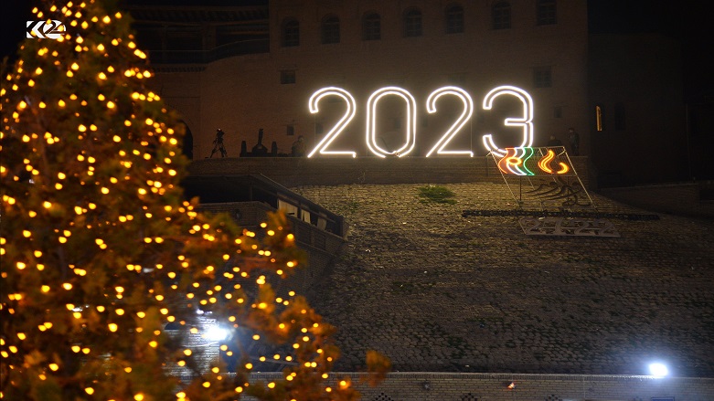 Erbil Kalesi yeni yıl dolayısıyla ışıklandırıldı