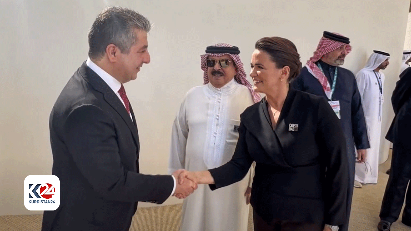 رئيس حكومة إقليم كوردستان مسرور بارزاني ورئيسة المجر كاتالين نوفاك