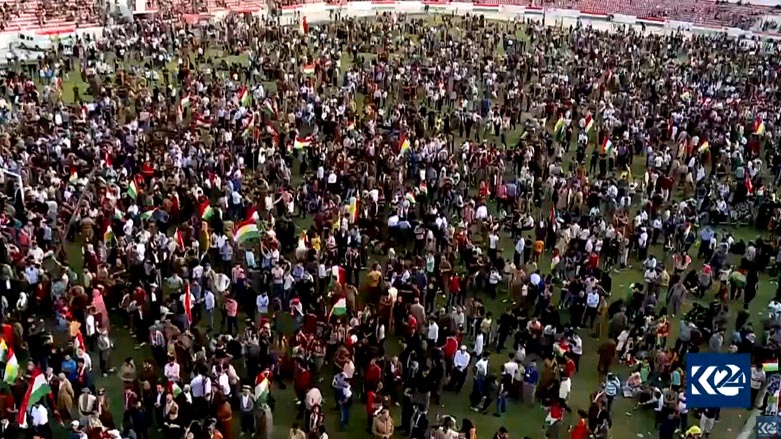A gathering at a Kurdish nationalist event during the Kurdistan Referendum voting period in Fall 2017.