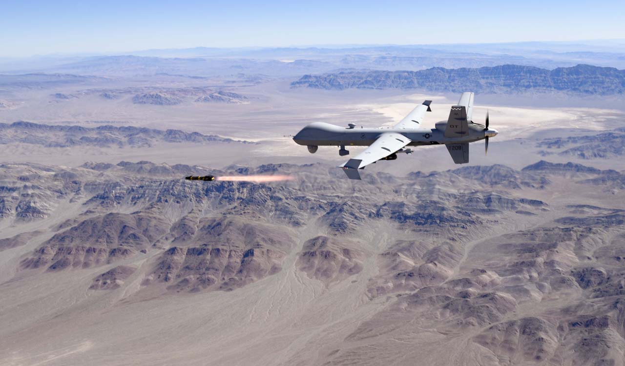An MQ-9 Reaper drone equipped with Hellfire missiles, Aug. 30, 2023. (Photo: U.S. Air Force photo by Airman 1st Class Victoria Nuzzi)