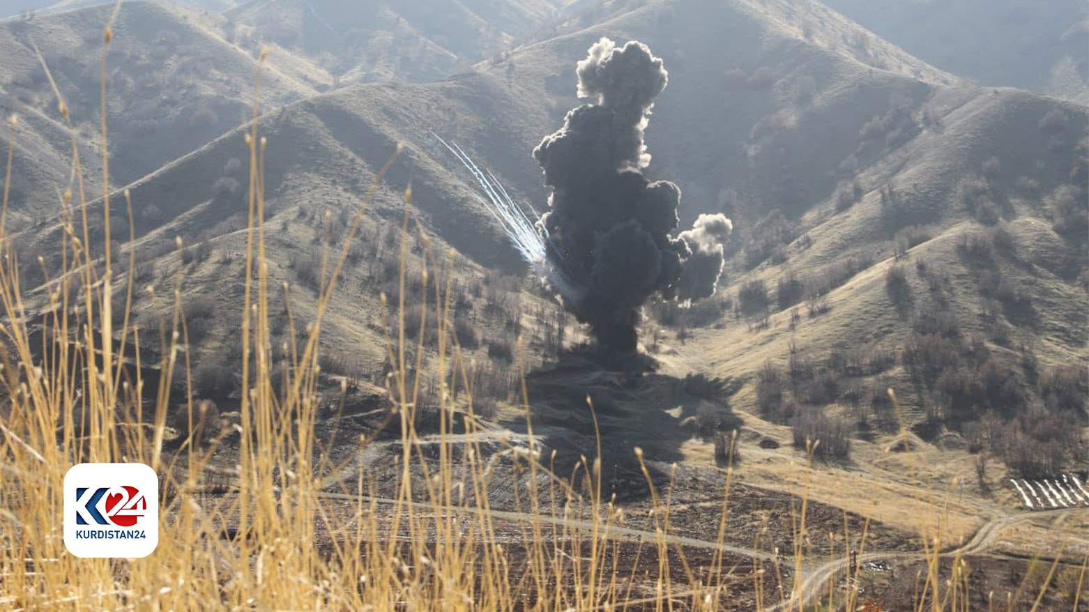 An IKMAA demining team exploded the landmines from a distance. (Photo: IKMAA)