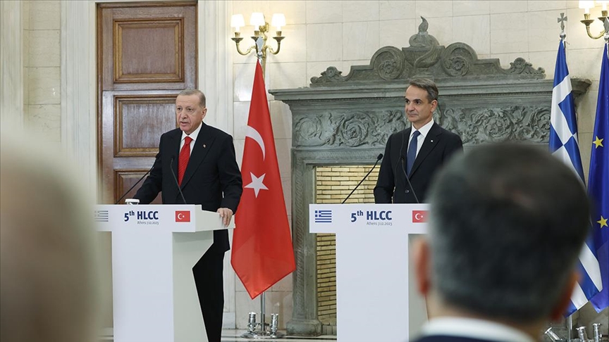 Erdoğan ve Miçotakis ortak basın toplantısında