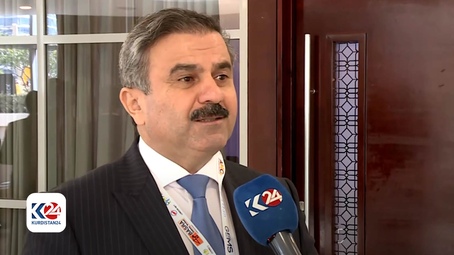 Mohammed Shukri, the Chairman of the Kurdistan Board of Investment, speaking to Kurdistan 24. (Photo: Kurdistan 24)
