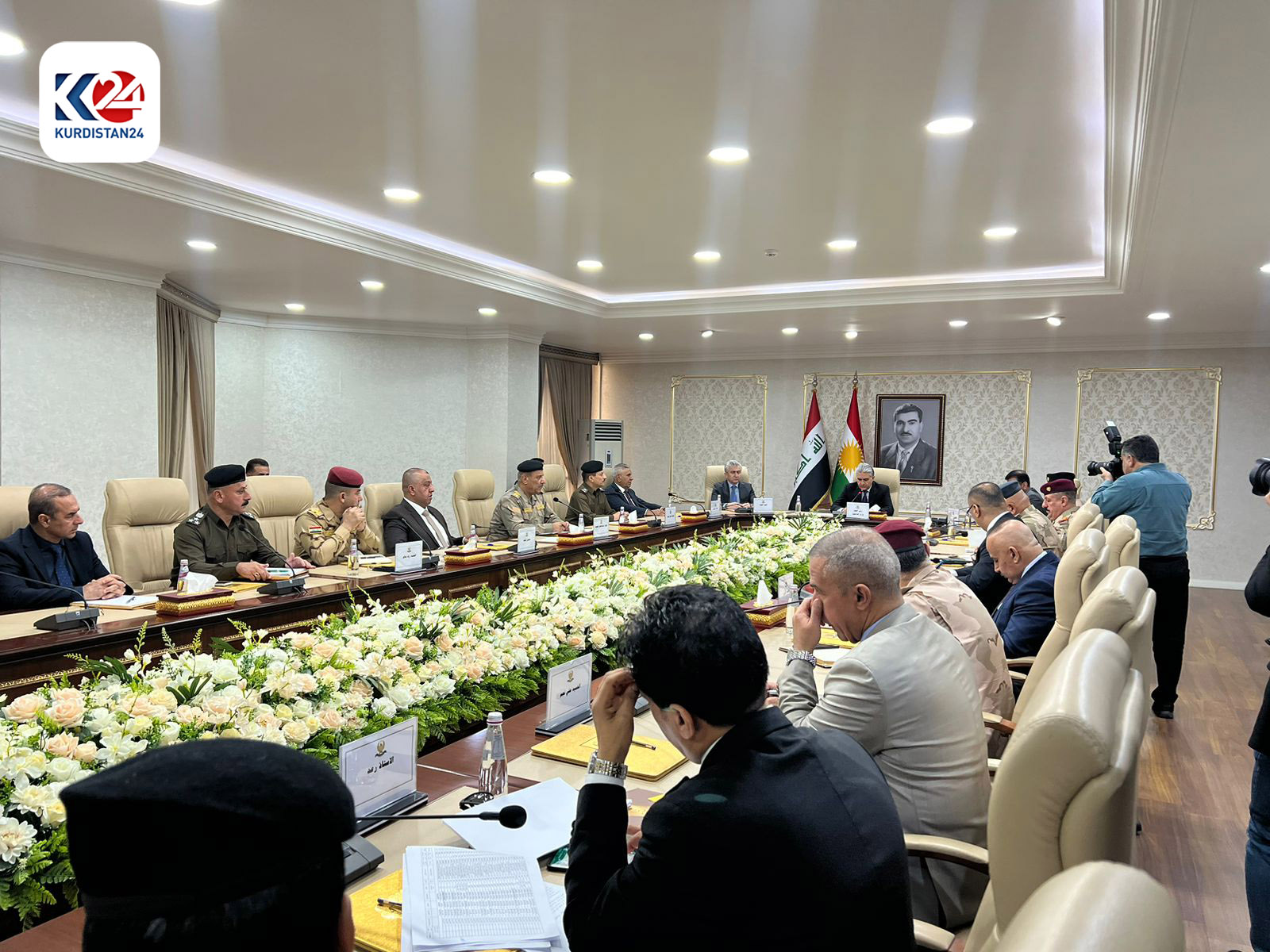 لیژنەی باڵای ئەمنی هەڵبژاردنی ئەنجوومەنی پارێزگاکان عێراق لەگەڵ وەزیری ناوخۆی هەرێمی کوردستان لە کۆبوونەوەکەدایە (وێنە: رێناس عەلی - کوردستان24)