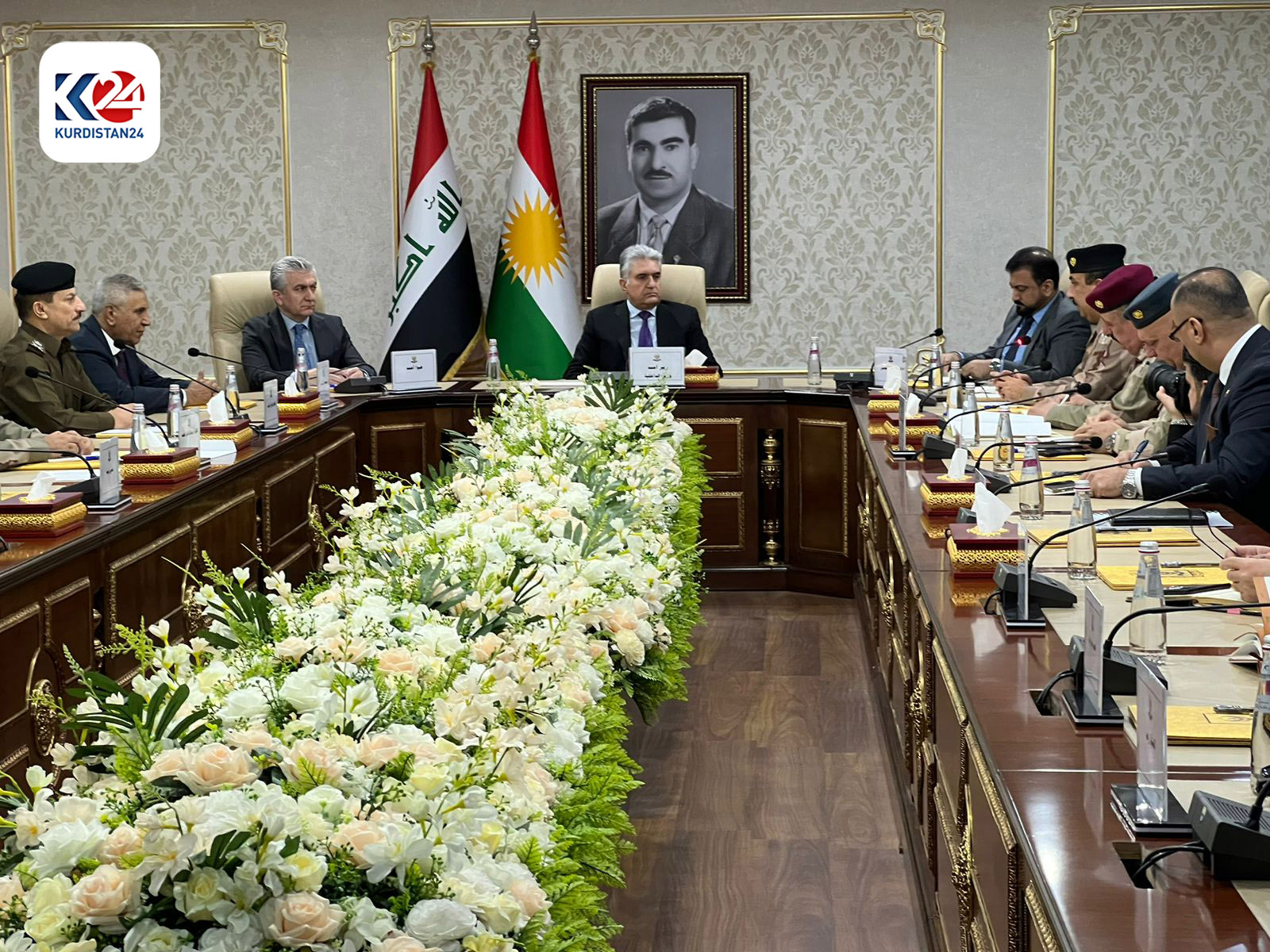 لیژنەی باڵای ئەمنی هەڵبژاردنی ئەنجوومەنی پارێزگاکان عێراق لەگەڵ وەزیری ناوخۆی هەرێمی کوردستان لە کۆبوونەوەکەدایە (وێنە: رێناس عەلی - کوردستان24)