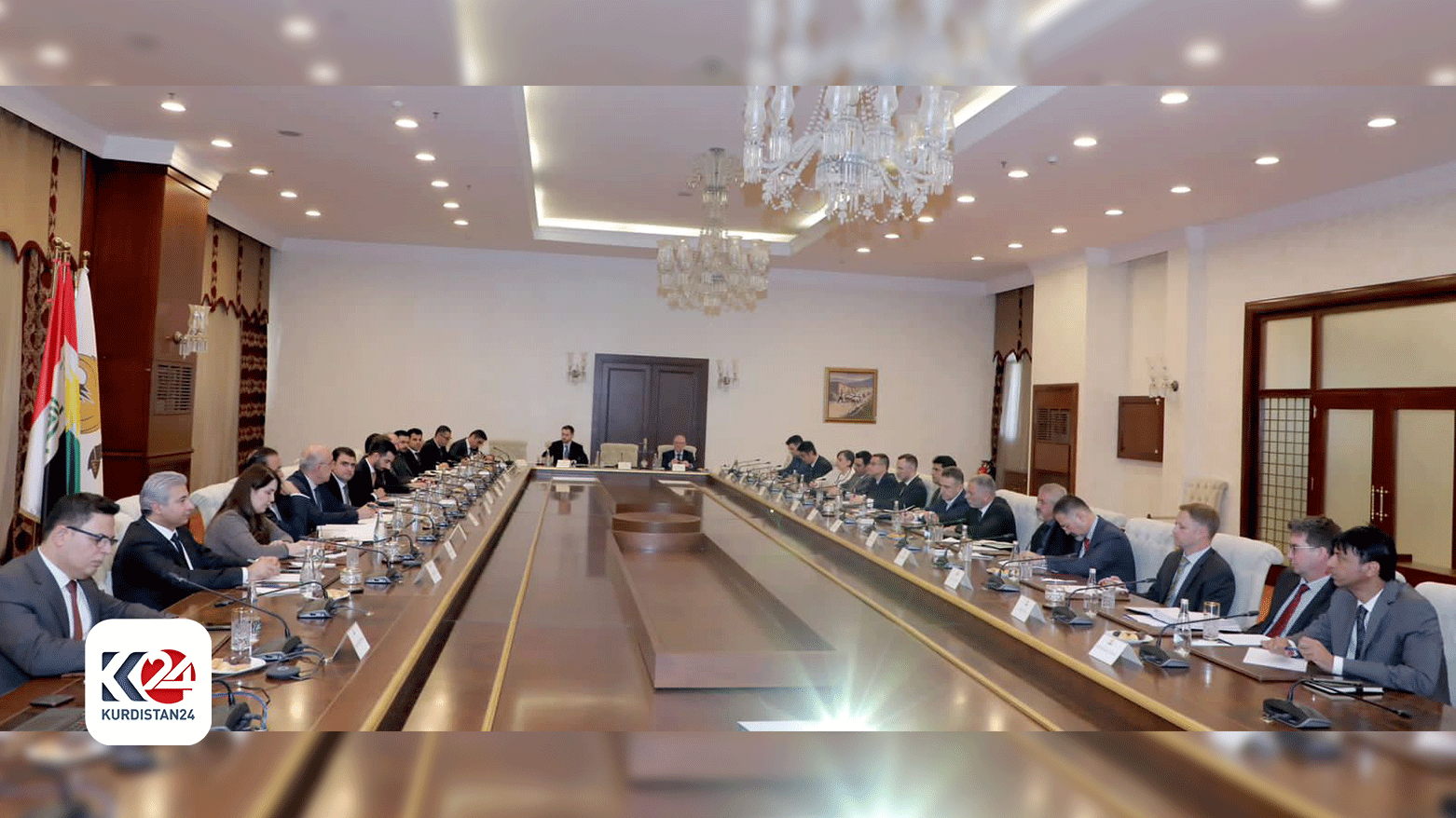 The meeting of the negotiating delegation of the KRG and oil and gas production companies, Dec. 10, 2023. (Photo: KRG)
