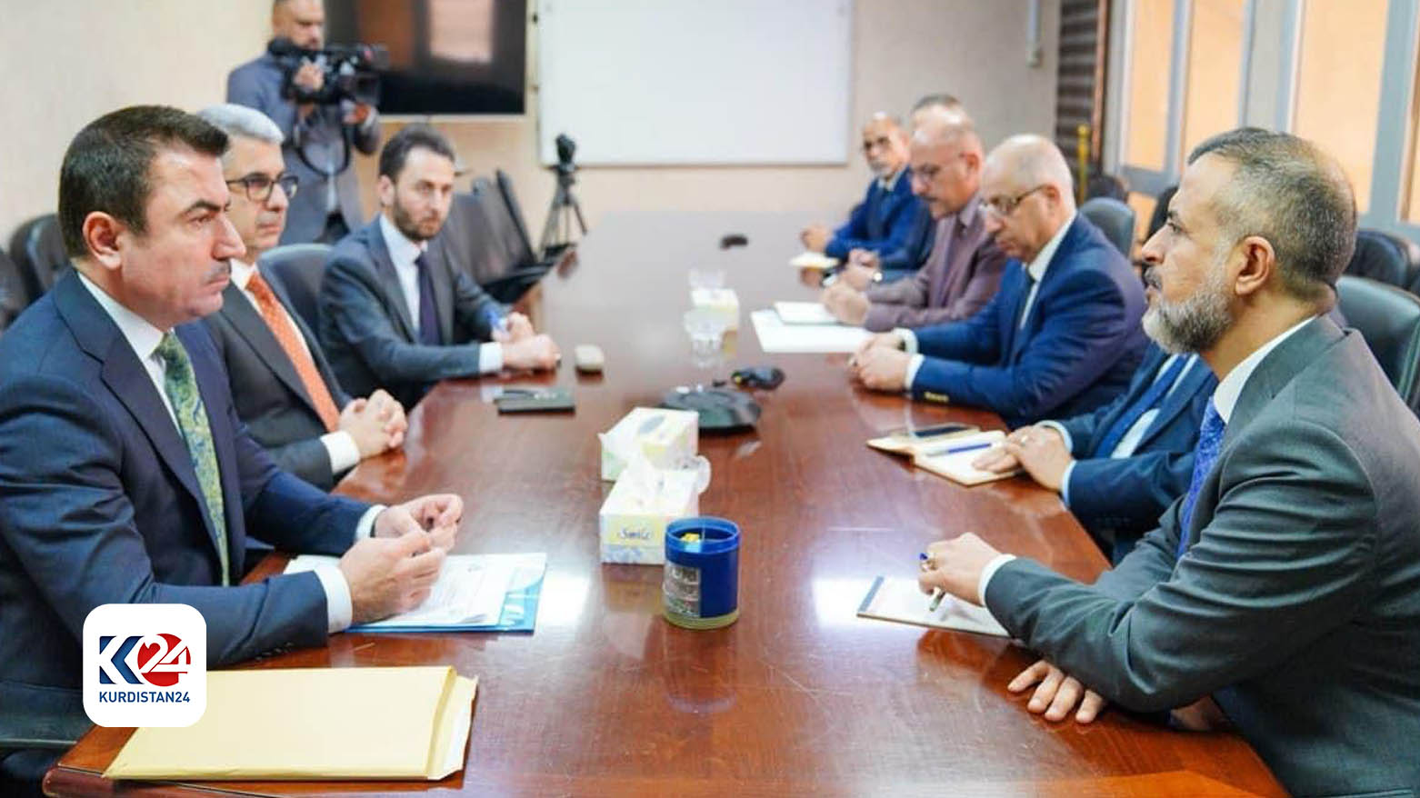 KRG Planning Minister Dara Rashid (right) during his meet with Iraqi Planning Minister Muhammad Ali Tamim, Dec. 11, 2023. (Photo: Iraqi Planning Ministry)