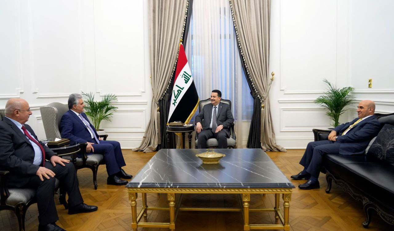 Iraqi Prime Minister Mohammad Shia' Al-Sudani (center) is pictured during a meeting with KRG Ministers of Interior and Finance and Economy (left) in Baghdad, Dec. 11, 2023. (Photo: Iraqi Prime Minister's Office)