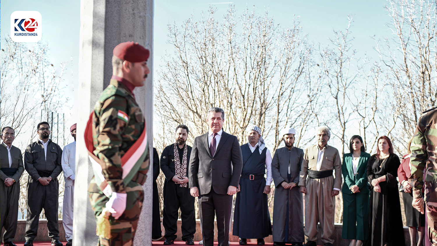 بە وێنە؛ بە ئامادەبوونی مەسرور بارزانی ڕێورەسمی ڕۆژی ئاڵای کوردستان بەڕێوەچوو