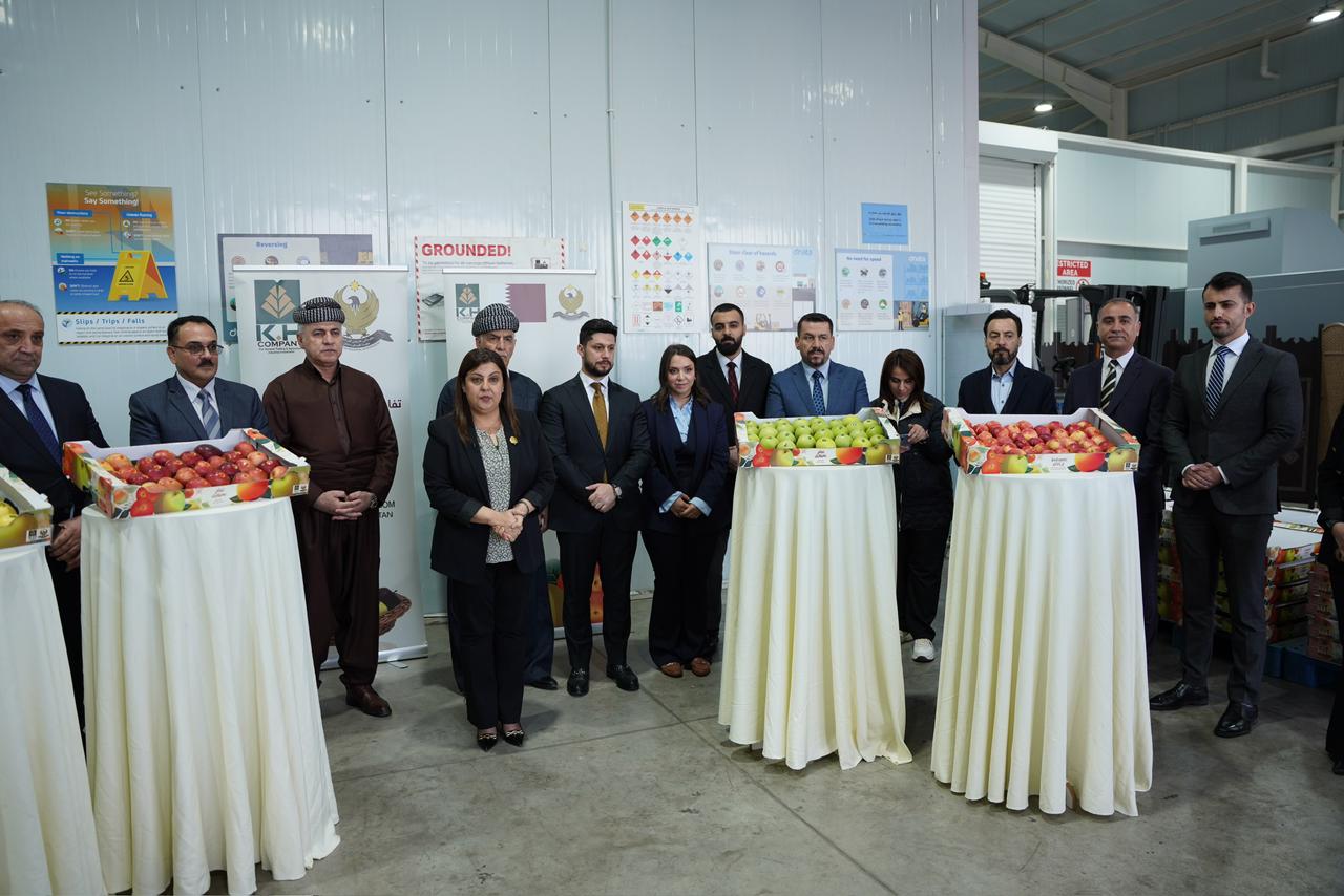 Representatives from the KRG's agricultural ministry showcase a variety of 
