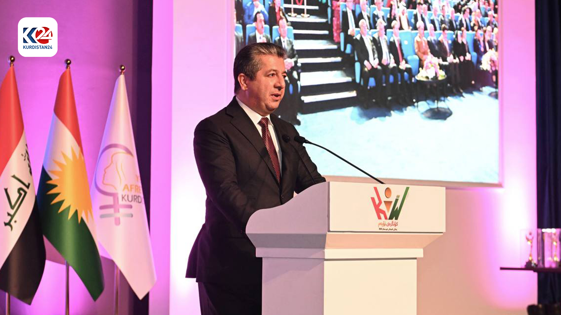 بەشداریی سەرۆکوەزیران مەسرور بارزانی لە نۆیەمین کۆنگرەی یەکێتیی ئافرەتانی کوردستان