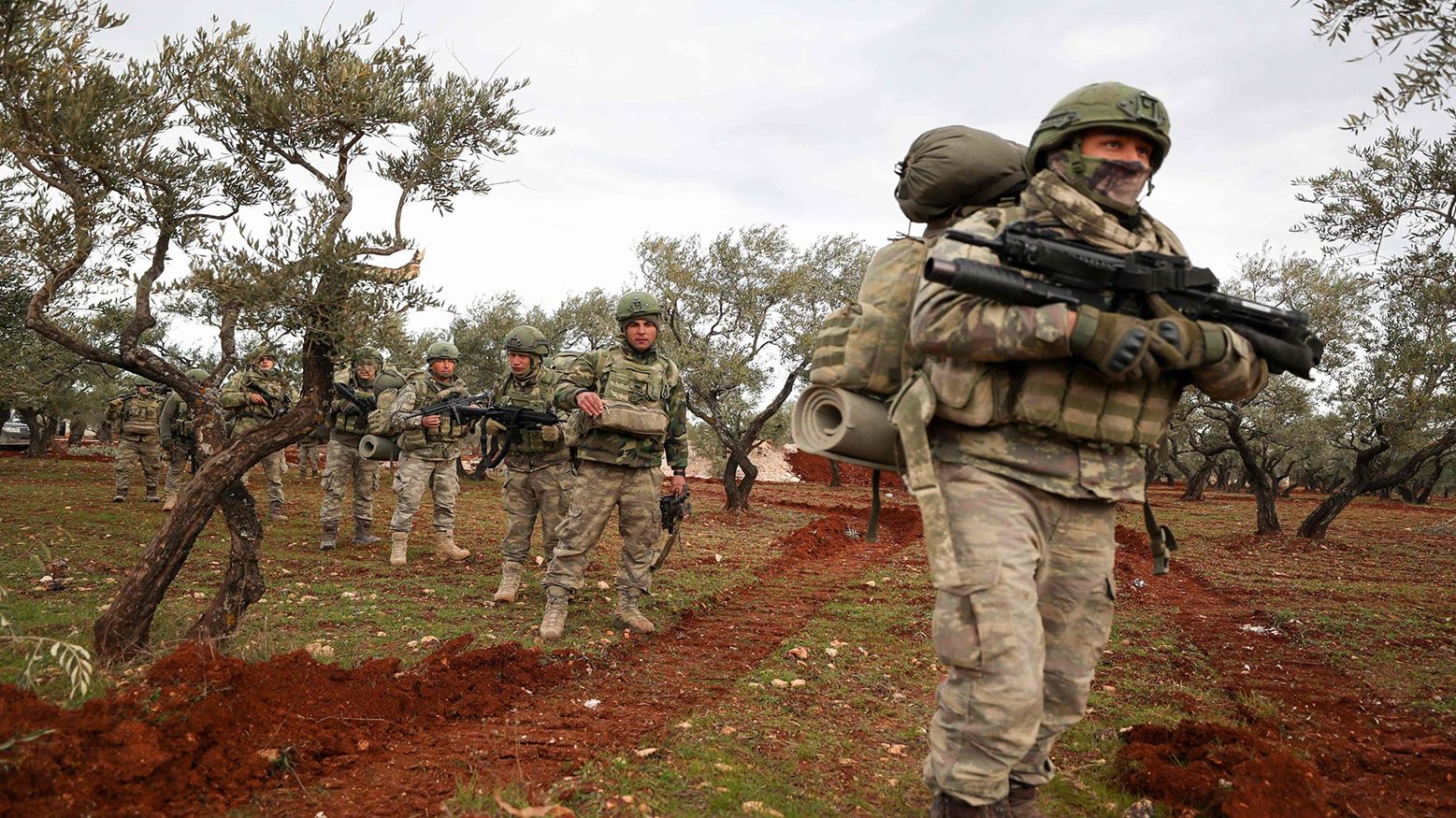 Turkish soldiers near Idlib in southwestern Syria, Feb. 10, 2020 (Photo: AFP)