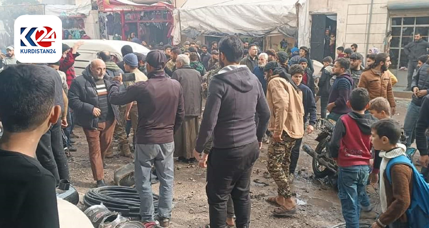 A bomb attack in Afrin on Wednesday killed one child (Photo: Kurdistan 24).