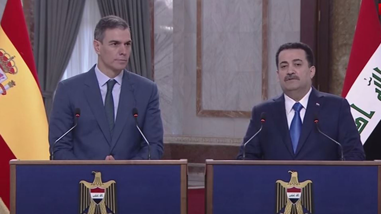 İspanya Başbakanı Pedro Sanchez ve Irak Başbakanı Muhammed Şiya Sudani