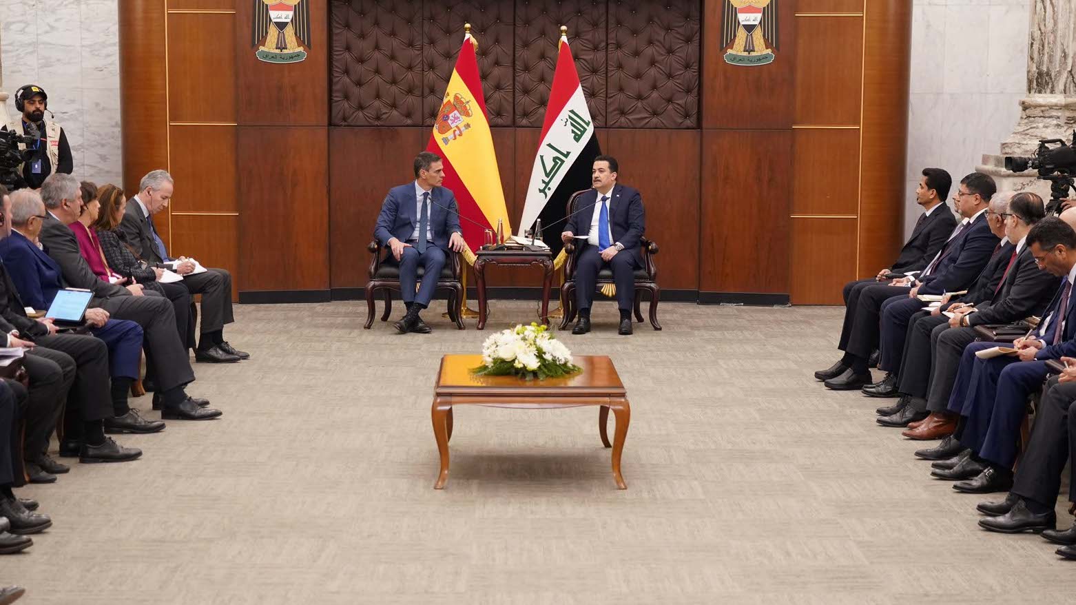 Spain's Prime Minister Pedro Sanchez on Thursday met with Iraqi Prime Minister Mohamed Shia al-Sudani in Baghdad (Photo: Iraqi PM office)
