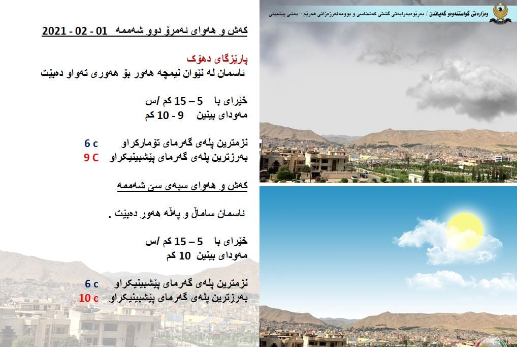 كەشوھەوای ئەمڕۆ و سبەی دھۆك