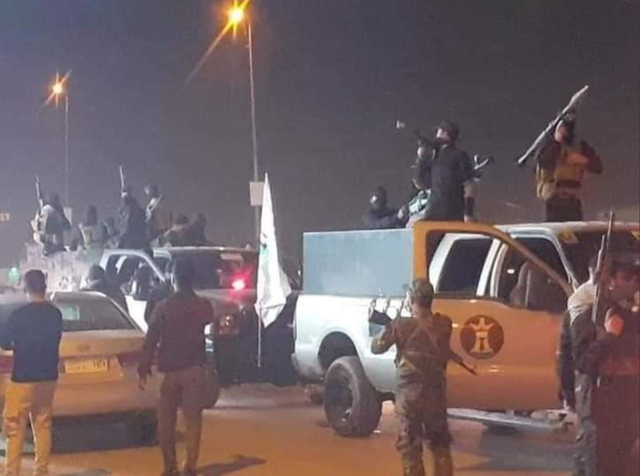 هێزەکانی سەرایا سەلام لە بەغدا، وێنەکە لە تۆری کۆمەڵایەتیی تویتەر وەرگیراوە