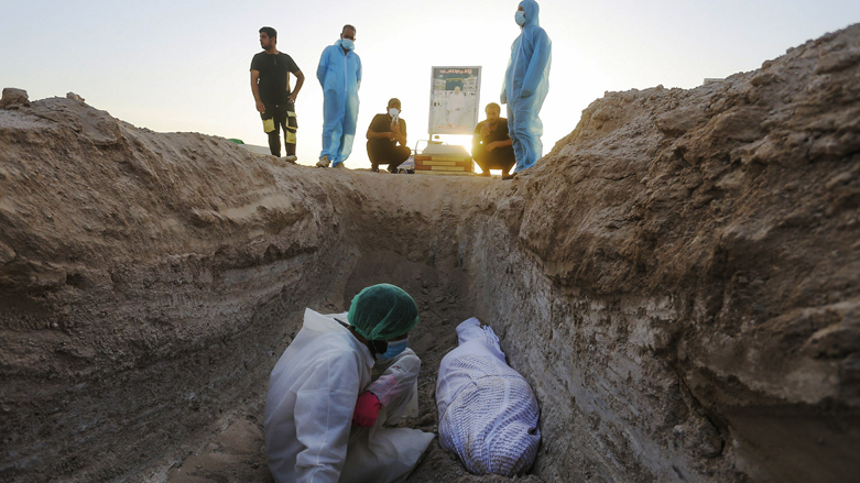 Iraqi workers bury the dead in a graveyard dedicated to coronavirus victims. (Photo: Archive)