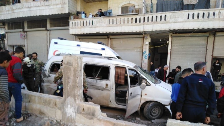 Three were injured by a car bomb explosion in Afrin city (Photo: social media)