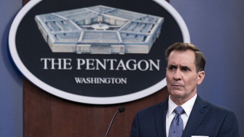 Pentagon spokesperson John Kirby at a Feb. 17 news briefing. (Photo: Associated Press)