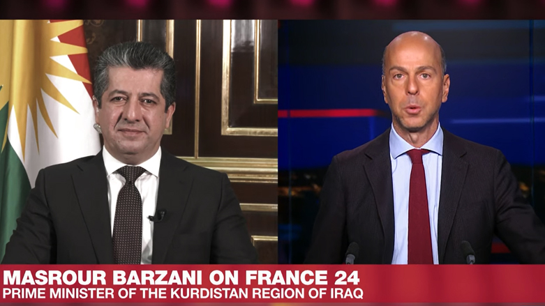 مسرور بارزاني في مقابلة مع فرانس 24 - صورة: فرانس 24