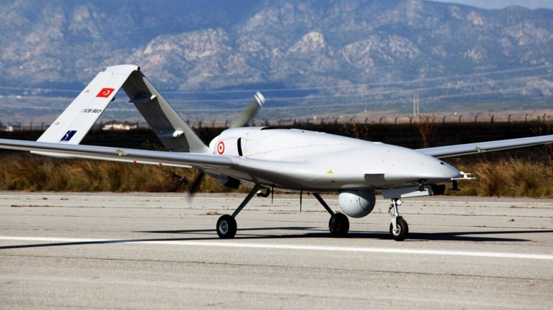 The Turkish-made Bayraktar TB2 drone is pictured at Gecitkale military airbase on December 16, 2019. (Photo: AFP)