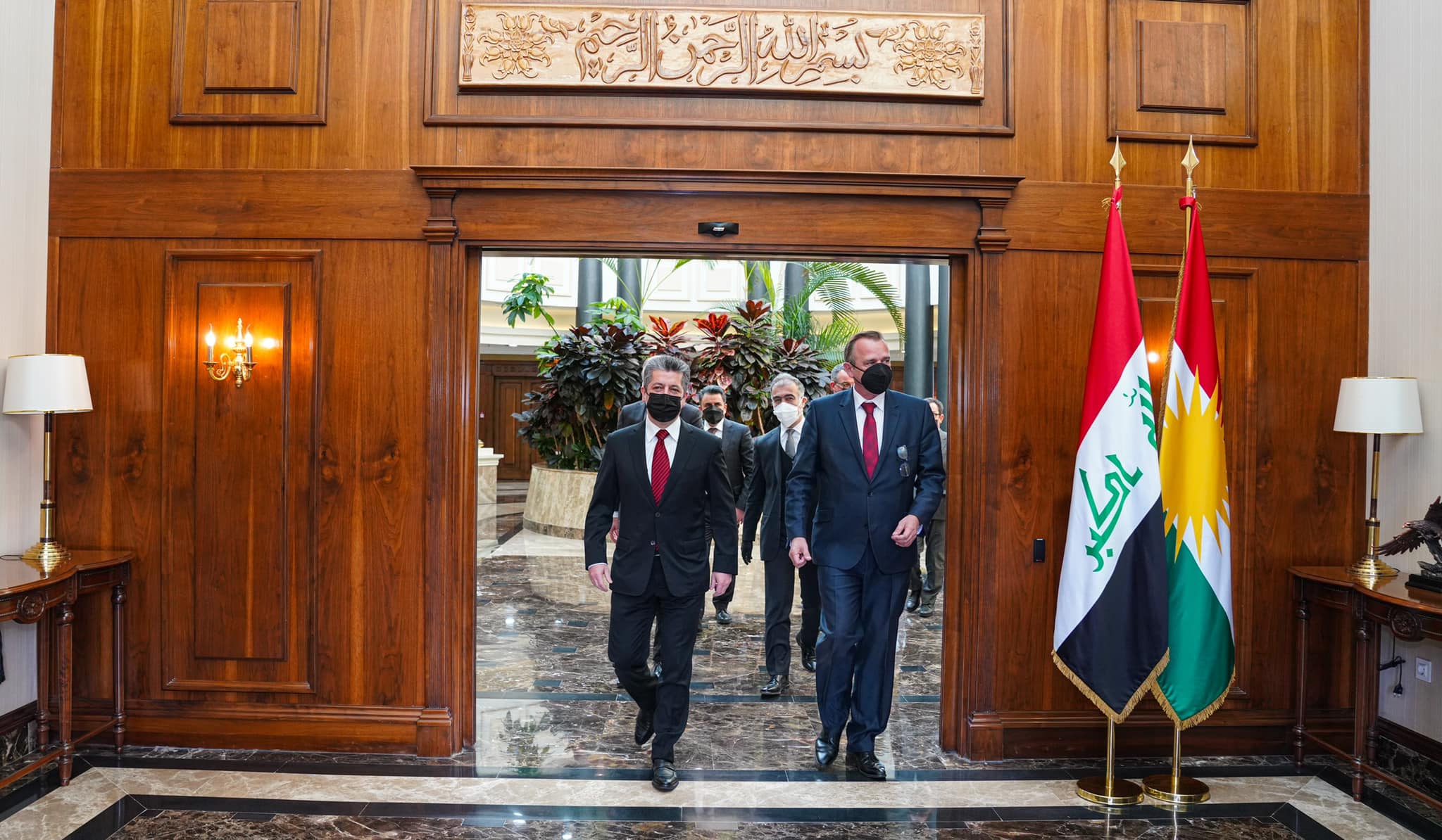 Kurdistan Region Prime Minister Masrour Barzani in meeting with Netherlands’ Ambassador to Iraq Michel Rentenaar, in Erbil, Feb. 8, 2022. (Photo: Kurdistan 24)