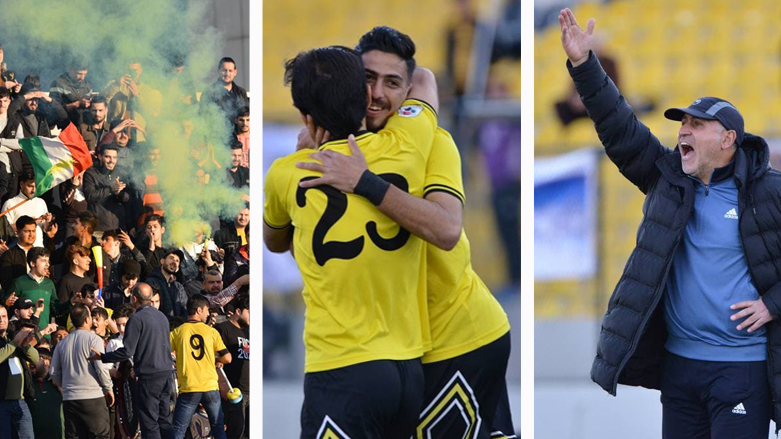Erbil Football Club fans, players, and coach in a collage. (Photo: social media)