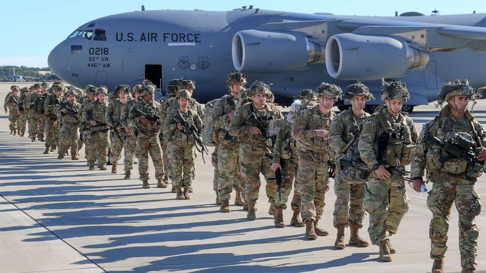 U.S. Army Paratroopers with the 82nd Airborne Division, deploy from Pope Army Airfield, N.C., Jan. 1, 2020. The Immediate Response Force is being deployed to Baghdad (Photo: Capt. Robyn Haake/U.S. Army)