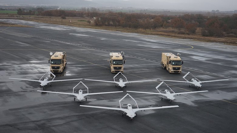 An archive picture of armed drones (UAVs) operated by the Turkish air force. (Photo: Anadolu Agency AA)