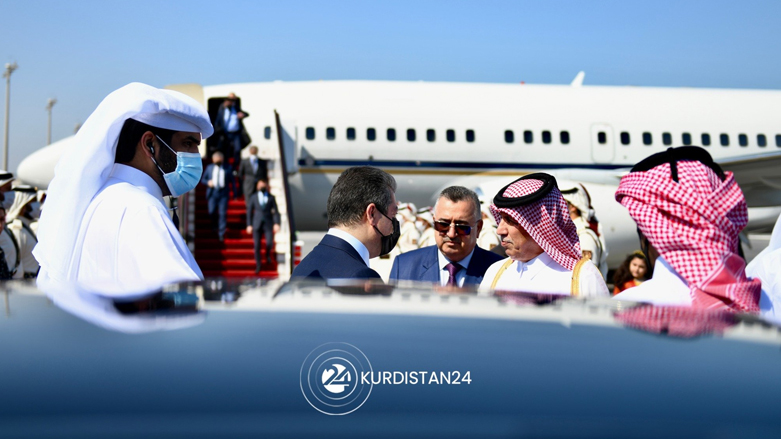 مسرور بارزاني لحظة وصوله إلى قطر - تصوير: كوردستان 24