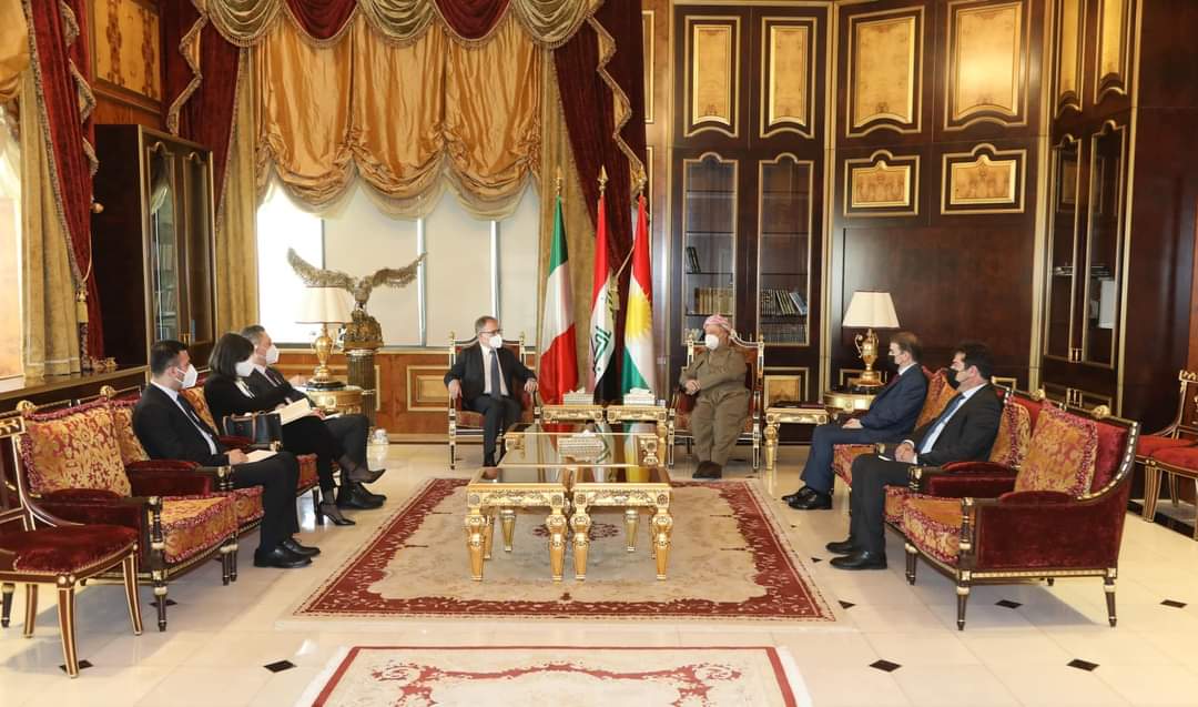 دیداری سەرۆک بارزانی لەگەڵ باڵیۆزی ئیتالیا لە عێراق 