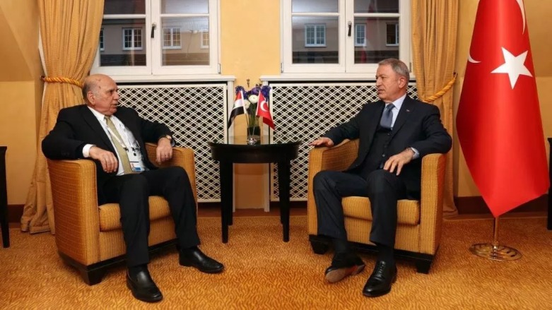 Iraq’s Foreign Minister Fuad Hussein (Left) with Turkish Defense Minister Hulusi Akar. (Photo: Iraq’s Foreign Ministry)