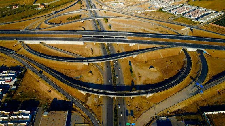 An aerial view of a section of the 150-meter ring road in the Kurdistan Region capital Erbil. (Photo: KRG/Facebook)