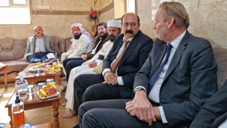 The Dutch Consul General in Erbil, Hans Akerboom, visited Lalesh in Shekhan on Monday, Feb. 21, 2022 (Photo: Wladimir van Wilgenburg/Kurdistan 24).
