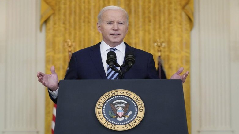 President Joe Biden speaks about the Russian invasion of Ukraine in the East Room of the White House, Thursday, Feb. 24, 2022, in Washington. (Photo: Alex Brandon/AP)
