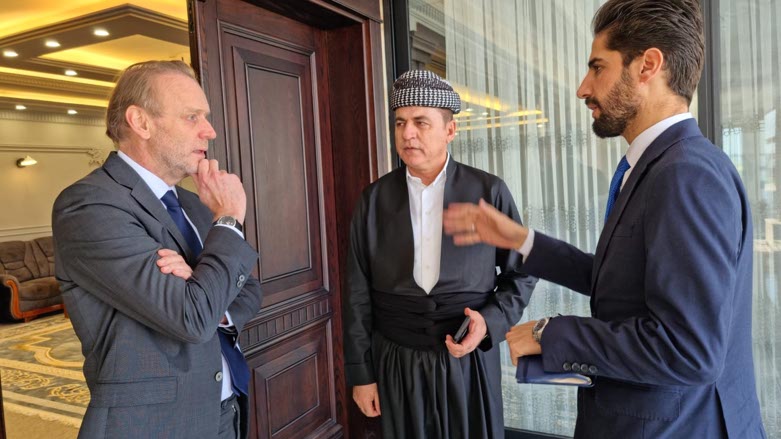 Dutch Consul General Hans Akerboom visited Bashar Mushir Agha Goran, General Director of Kurdistan-Holland (K-H) Company for Agricultural Investments, on Feb. 21 (Photo: Wladimir van Wilgenburg/Kurdistan 24).