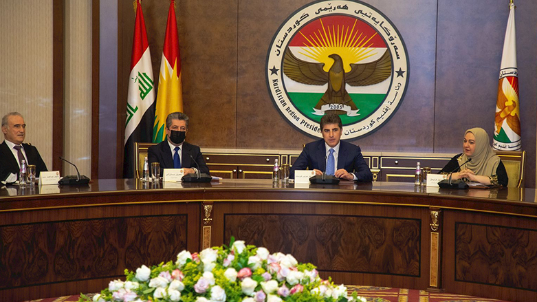 Kurdistan Region’s four presidencies during the meeting, Feb. 28, 2022. (Photo: Kurdistan Region’s Presidency Office)