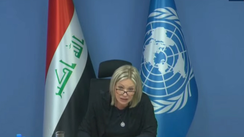 جينين بلاسخارت خلال إحاطتها أمام مجلس الأمن في جلسته الخاصة لبحث آخر التطورات في العراق