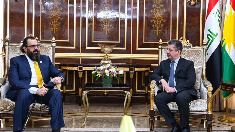 مسرور بارزانی نخست‌وزیر اقلیم کوردستان و شیخ نهرو کسنزانی رهبر طریقت نقش‌بندی