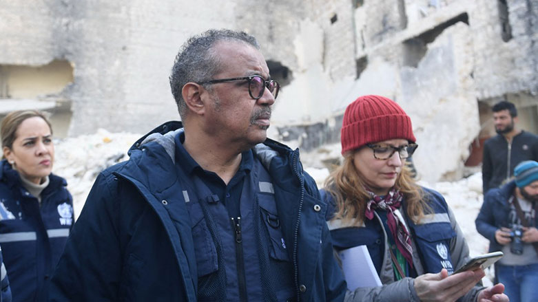 WHO Genel Direktörü Ghebreyesus Halep'te incelemelerde bulundu (Foto: AFP)
