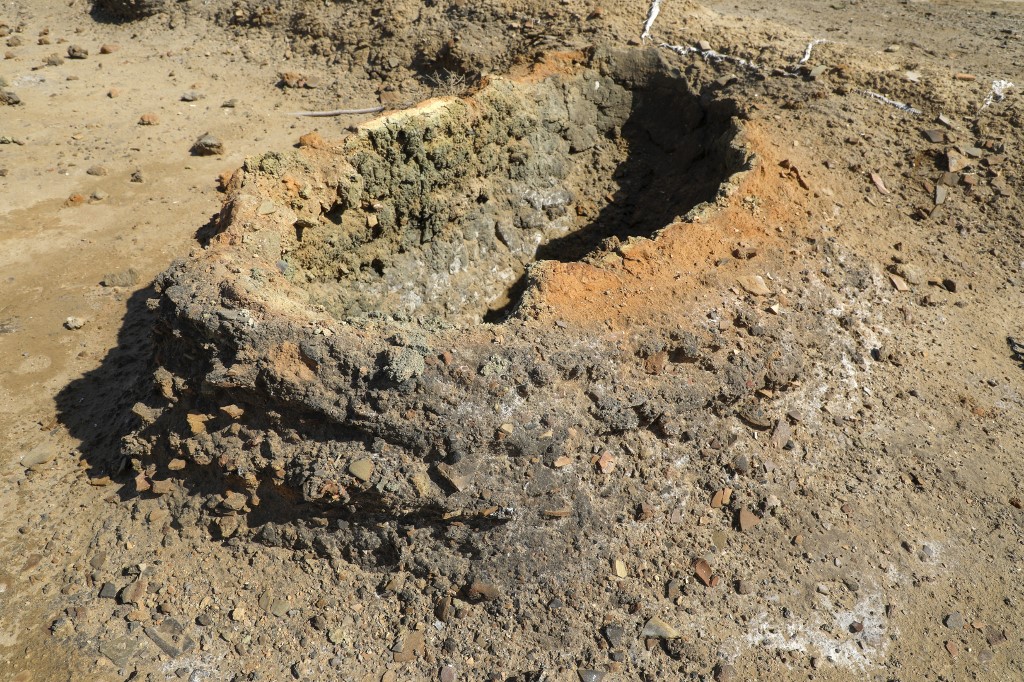 A clay kiln is seen at the newly-excavated trench at the site of the ancient city-state of Lagash, in Iraq's al-Shatra district of the southern Dhi Qar province, Feb. 11, 2023. (Photo: Asaad Niazi/AFP)