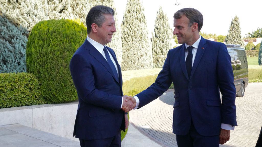 دیدار مسرور بارزانی، نخست وزیر اقلیم کوردستان و امانوئل مکرون، رئیس جمهور فرانسه _ عکس؛ آرشیو