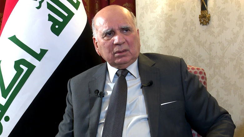 Iraqi Minister of Foreign Affairs Fuad Hussein speaking to Kurdistan 24 during an exclusive interview in Washington, DC, Feb. 13, 2023. (Photo: Kurdistan 24)