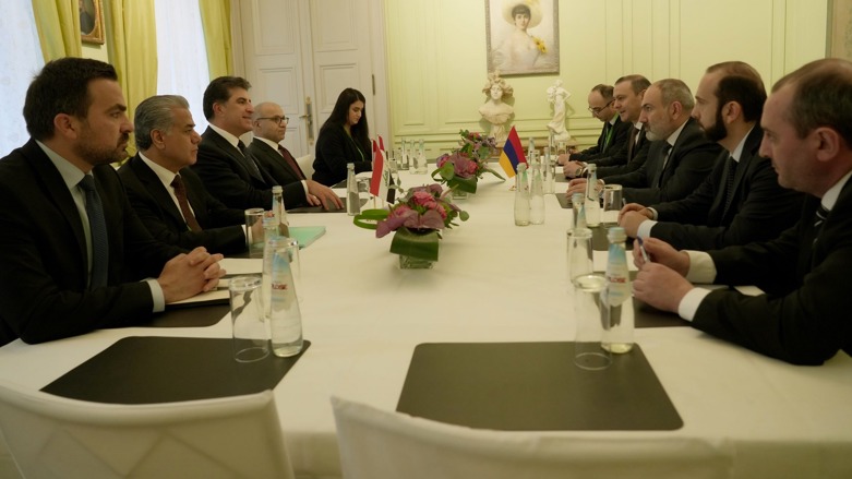 President Nechirvan Barzani met with Armenian Prime Minister Nikol Pashinyan in Munich, Germany, Feb. 17, 2023 (Photo: Kurdistan Region Presidency)