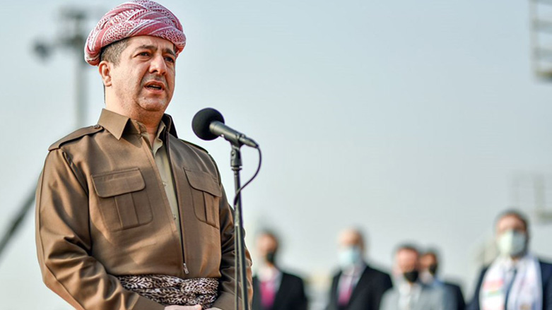 Kurdistan Region Prime Minister Masrour Barzani delivering a speech on the national Kurdistan's Flag Day, Dec. 17, 2020. (Photo: KRG)