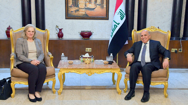 فواد حسین، وزیر امور خارجه عراق و آلینا رومانوفسکی، سفیر آمریکا در عراق
